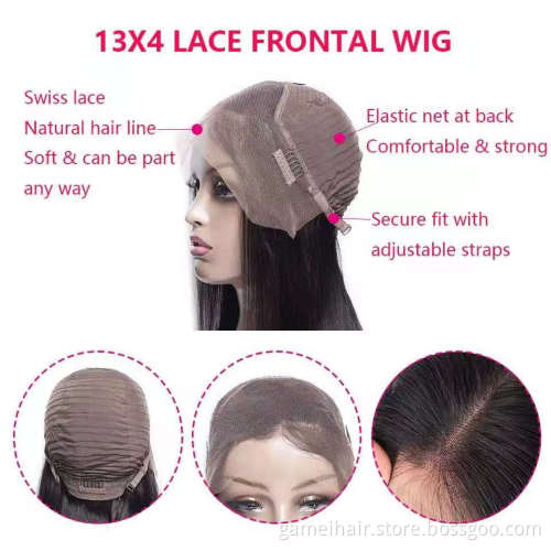 Short 8-14 Inch Straight Bob Human Hair Lace Front Wig Ready To Ship Brazilian Cuticle Aligned Hair Frontal Lace Wig Wholesale